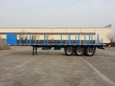 China 45T Payload 40ft 3 Drum Axles Side Pillars Semi Flatbed Truck Trailer for sale