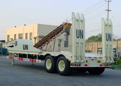 China 2 Axles 40T Fixed Gooseneck Low Bed Semi Trailer For Construction Machine Load for sale
