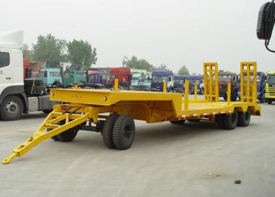 China 30T 3 Axle Drawbar Low Deck Trailer For Small Machine And Army Weapon Transit for sale