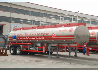 China Lightweight Aluminum Alloy Liquid Tank Trailers With 2 Axles 30400L High Volume for sale