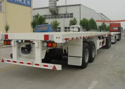 Chine 60T de la charge utile 80ft de lit plat combinaison de remorque semi avec la remorque de chariot de barre d'aspiration à vendre