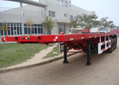China 35T Payload 40ft 3 axles Flatbed Semi Truck Trailer with Tail Retractable Design for Container Shipment to save Freight for sale