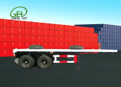 China 50T Capacity 20ft low Speed 2 Drum Axle Semi Flatbed Truck Trailer for sale