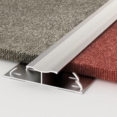 China Aluminum Metal Ceramic Edge Trim Tile To Carpet Transition Strips 20mm for sale