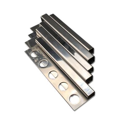 China Tile Transition Strip Square Shape Brushed Stainless Steel Tile Trim 10mm for sale