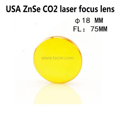 China high quality USA material ZnSe laser lens 18MM diameter 75MM focus length for sale