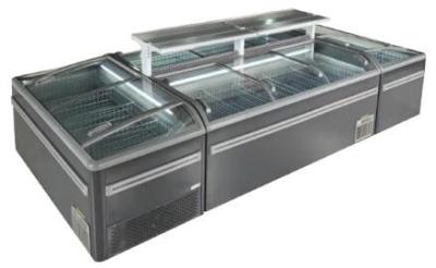 China 490L 610L 900L Glass Door Chest Freezer With Sliding Glass Top Island Freezers for sale