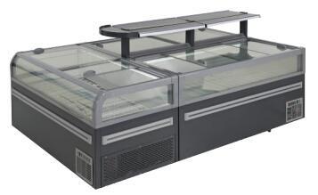 China congelador de vidro da caixa do vidro de deslizamento do congelador da caixa da porta de 610L 735L à venda