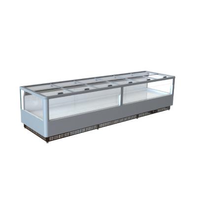 China Single Sided Meat Deli Display Case Island Freezer Remote Air Cooling For Frozen Meat Fish Ice Cream for sale