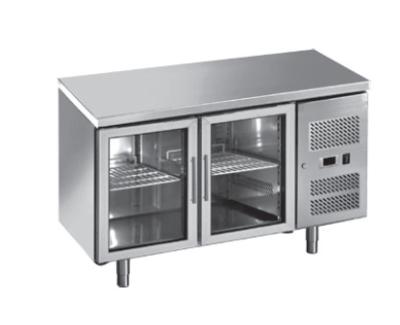 China Stainless Steel back bar under counter with Glass Door 2/3/4 doors Under Counter Refrigerator 282L Ventilated Snack for sale