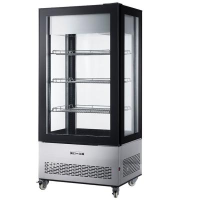China Four Side Glass Display Freezer Showcase Ice Cream Display With 400L Capacity for sale