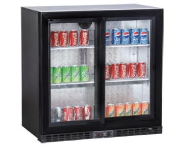 China 208L do refrigerador de vidro da barra de Undercounter do congelador da porta do anúncio publicitário 2 porta de vidro à venda