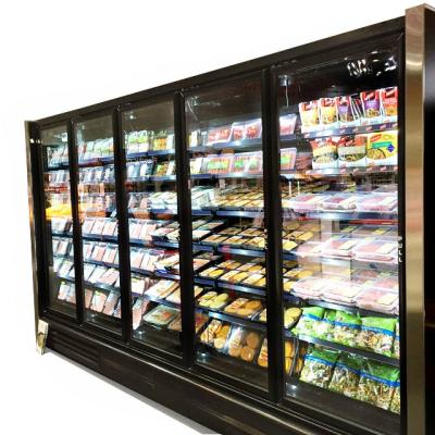 China 5 Door Upright Glass Door Cooler Merchandiser Self Contained For Meat  Produce Dairy Vegetable Fruits for sale