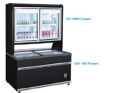 China supermercado de cristal combinado comercial de la puerta del congelador de refrigerador de 1200L 220V en venta