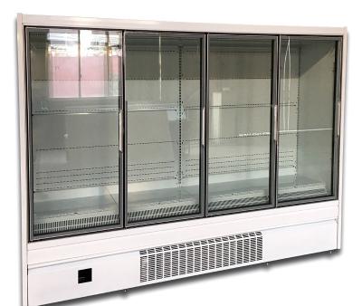 China Upright Glass Door Multideck Cooler With 4 Doors Plug In Type UC-4D for sale