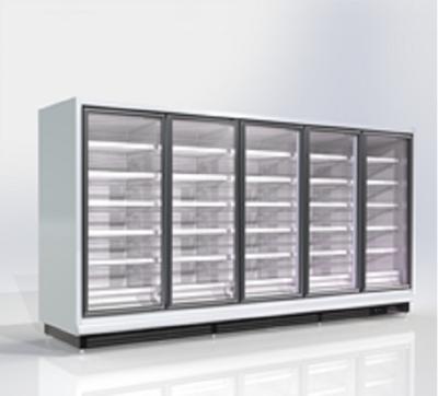 China Upright R290 Commercial Glass Door Freezer Air Cooling 220V remote type for sale