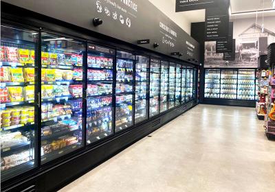 China Del supermercado de las puertas del congelador de cristal vertical de la puerta 3/4/5/6 autónomo en venta