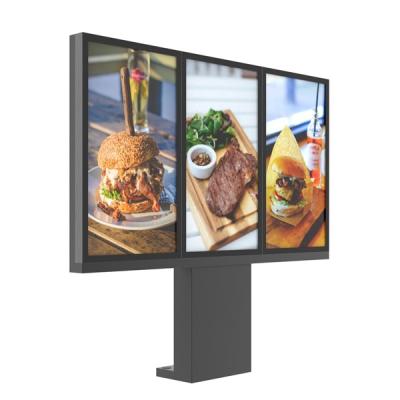 China 49inch  Digital Drive Thru Menu Boards For Restaurants 3000nits Spliced 3 Screens Outdoor for sale
