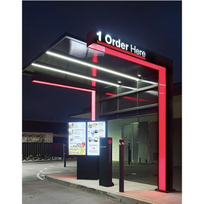 China 49inch Illuminated Outdoor Drive Thru Menu Board For Sale Outside Restaurants Spliced 2 Screens for sale