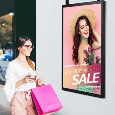 China Tamaño personalizado Tienda Brillo sobresaliente Ventana de publicidad Pantalla de pantalla LCD en venta