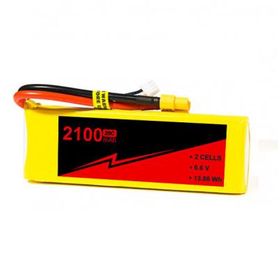 China 2100mAh 6.6v/6.4v  2S1P 20C FPV Lipo Battery For RC Drone Boat for sale