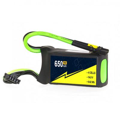 China 4s1P 14.8V 650mAh 75C Drone Lipo Battery With Overcharge Protection for sale
