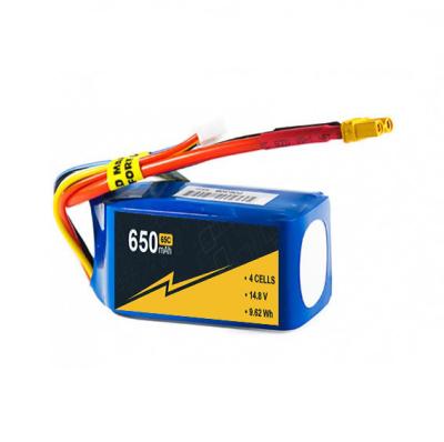 China OEM 14.8V 65C-130c 4s 650mah Lipo Battery Quadcopter Drone Battery for sale
