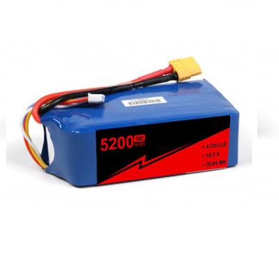 China 15.2V 12~24C 4s 5200mah Lipo Battery High Voltage Drone Quadcopter Battery for sale