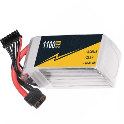 China 1100mAh 22.2V 6s 140C Drone Lipo Battery for sale