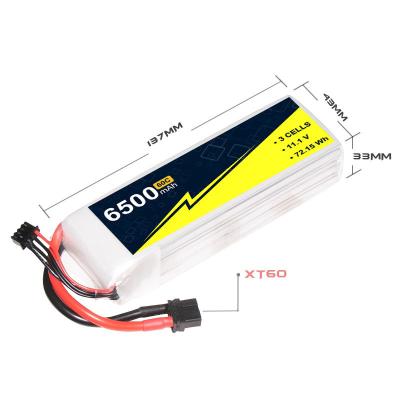 China Hardcase RC Car Lipo Battery 11.1V 3s 6500mah 60C /120c Rc Toy Accessories for sale