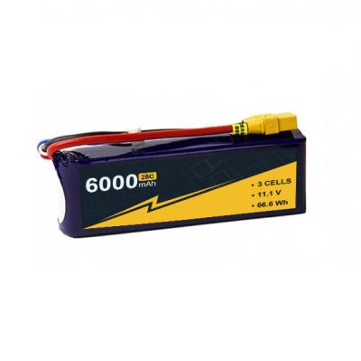 China High Capacity 25C-50c 6000mah 3s Lipo Battery For RC Drone Boat FPV Car for sale