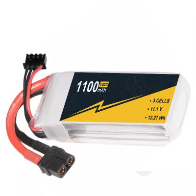 China Balance Charger RC Drone Battery 11.1V 3s 1100mAh Lipo Battery 140C Hard Case T Plug for sale