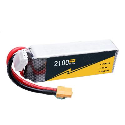 China 7.4v 11.1v 14.8v 22.2V 3s 4s 6s 2100mah 100C lipo battery for RC Drone car quadcopter DJI S1000 for sale