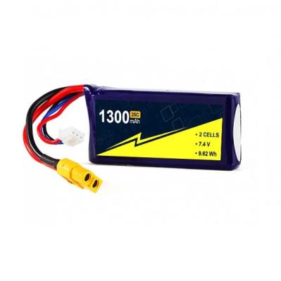 China Balance Charger 7.4V 1300mAh 2S Lipo Battery Pack 25C With XT-60 for sale