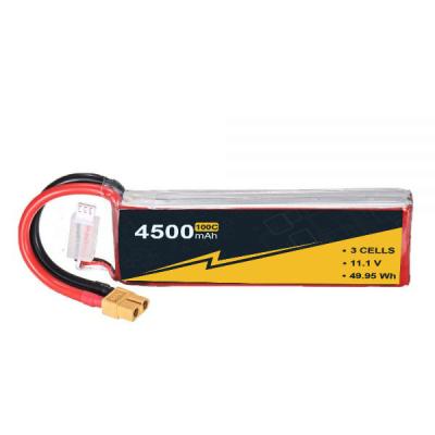 China CE/ROSH Certified RC Drone Battery 11.1V 3s 4500mah Lipo Battery 100C for sale