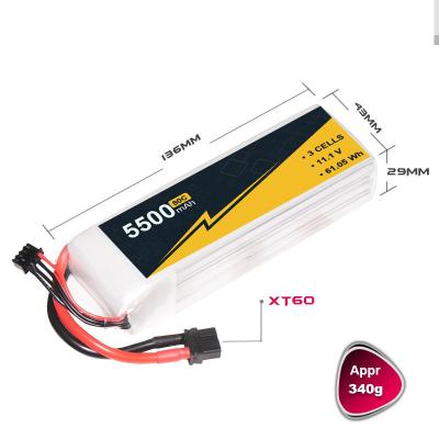 China 5500mAh 3s 11.1v  80C  FPV Drone Battery for sale