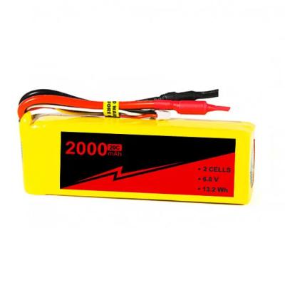 China 2cells 2000amh RC Lifepo4 Battery Pack With Short Circuit Protection for sale