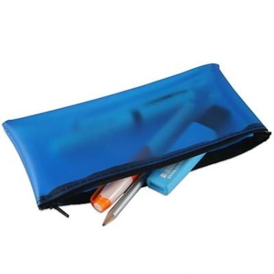China Fashion Design Frosted PVC Pencil Case Zipper Bank Bags , Loading The Pens for sale