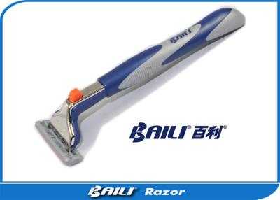 China Grey Rubber Handle Carbon Steel Blade Disposable Crazy Cart Razor for sale