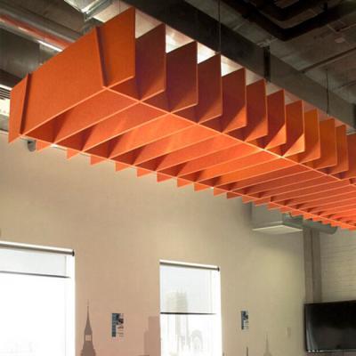 China Multi Colors  Polyester Acoustic Grid Noise Reducing Ceiling Tiles For Working Office for sale