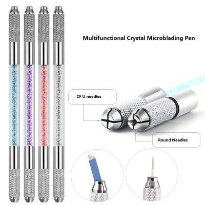China 2 Heads Eyebrow Microblading Pen 13cm Microblading Tattoo Eyebrow Pen for sale