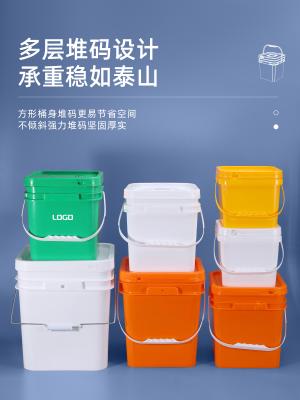 China Chemical / Oil Storage Square Plastic Bucket HDPE Plastic Pail With Lid for sale