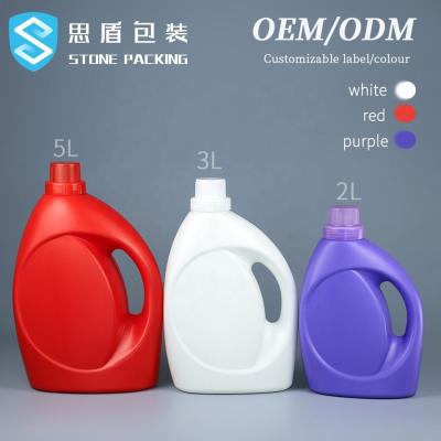 China 2L 3L 5L Liquid Laundry Detergent Bottle Empty Detergent Bottles Jug Drum With Crown Cap for sale