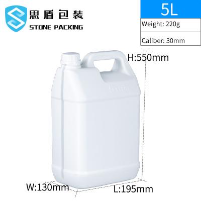China Cuadrado plástico del HDPE blanco de 128 onzas líquidas 5 OEM del cubo 220g del galón en venta