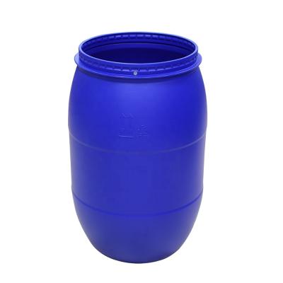 China 160L HDPE Blue Drum Plastic Chemical Containers With Iron Hoop Ring for sale
