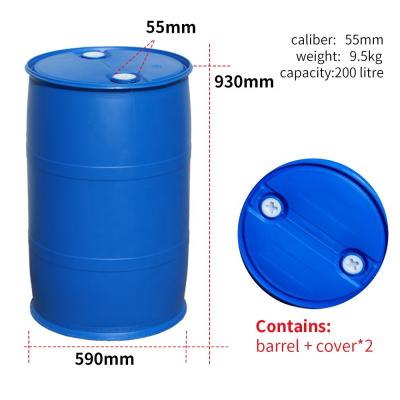 China SIDUN 200l Blue Plastic 55 Gallon Plastic Drum With Drainage Hole for sale