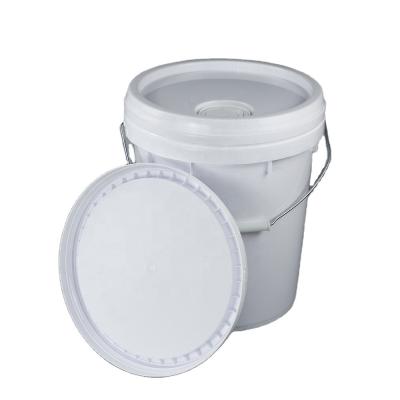China Dia 26.7cm Round Plastic 20 Litre Paint Bucket With Lid 1000g for sale