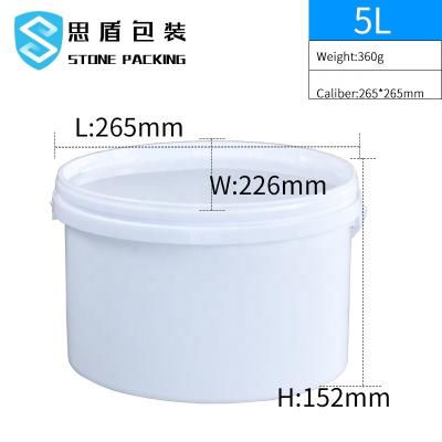 China Oval 1 Gallon Chemical Containers Oval Round Bucket With Lid 265*265mm for sale
