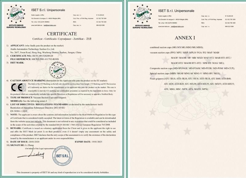 CE Certificate - Amila Automation Technology Suzhou Co.,Ltd.