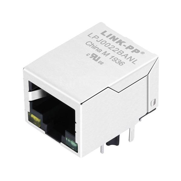 Quality Bothhand LF1S022-34 LF Compatible LINK-PP LPJ0022BANL 10 Base-T Tab Down Yellow/Green Led 1x1 Port Shielded RJ-45 Module for sale